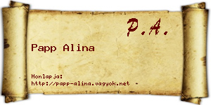 Papp Alina névjegykártya